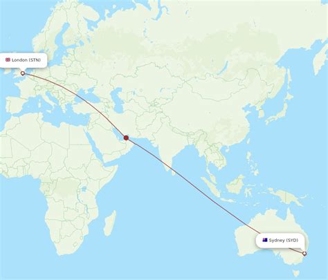 London, United Kingdom to Sydney, Australia to London.